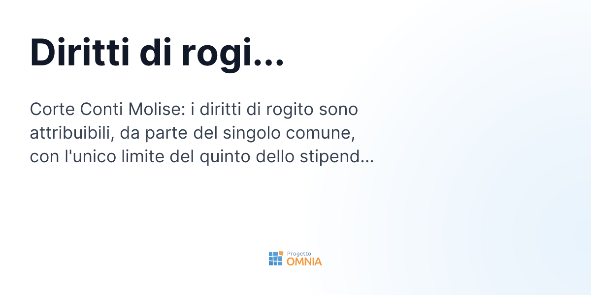 Diritti di rogito e limite annuale: chiarimenti sul calcolo Progetto